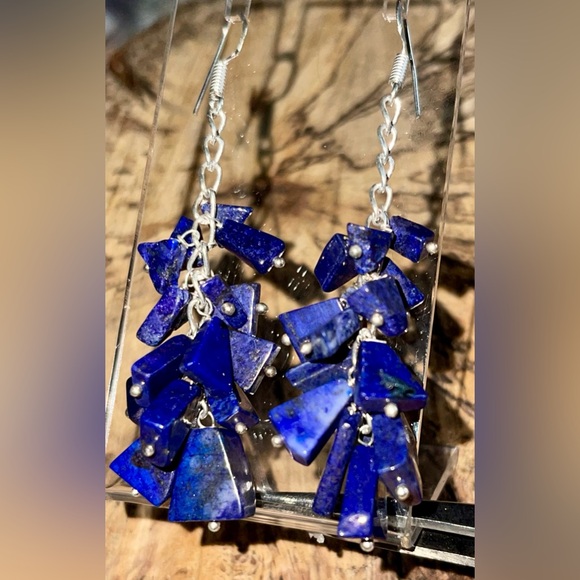 Blue Lapis Lazuli Earrings 2 1/2” - Picture 5 of 16